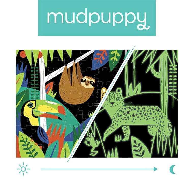 Świecące w Ciemności Puzzle Las Tropikalny 100 el. - Mudpuppy