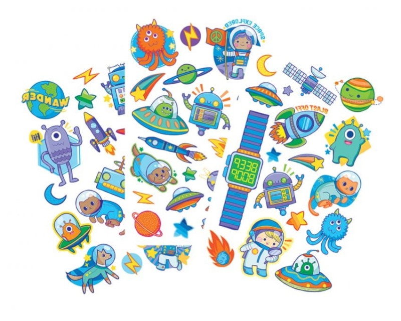 Zmywalne Tatuaże Dziecięce Kosmos - Ooly