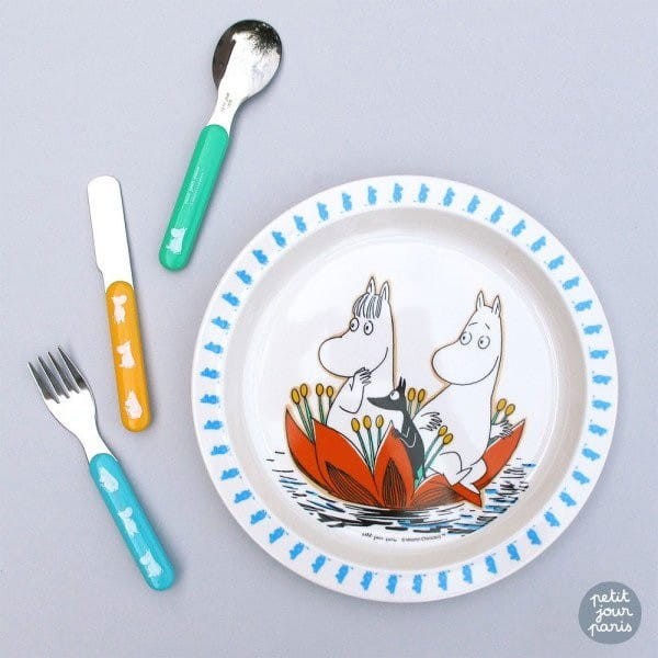 Zestaw sztućców nóż widelec łyżka Muminki - Petit Jour Paris