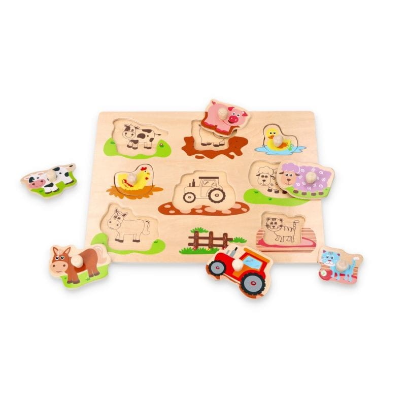 Puzzle z uchwytami Na Farmie układanka - Lelin
