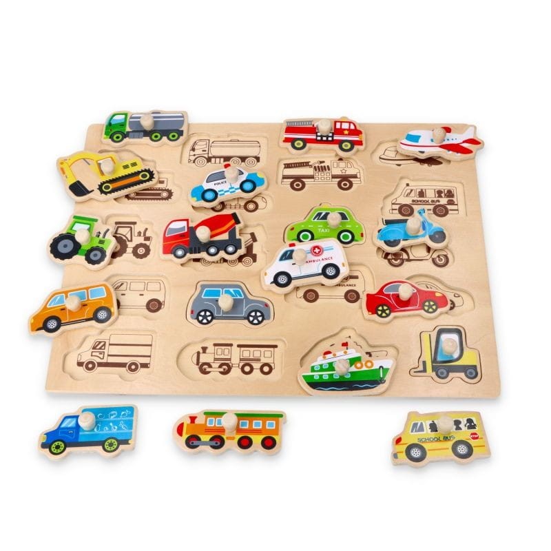 Puzzle z uchwytami Pojazdy układanka - Lelin