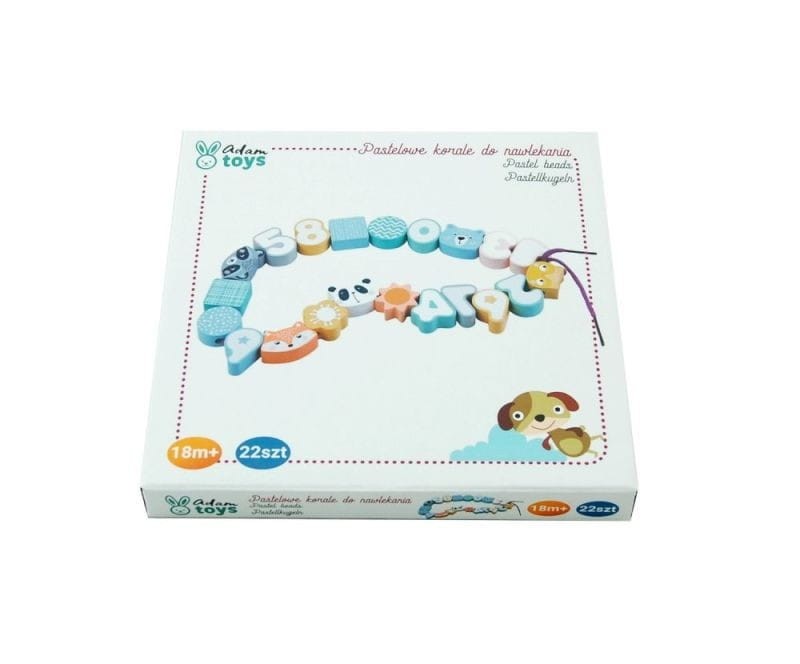 Drewniane Cyferkami Klocki do Nawlekania - Adam Toys
