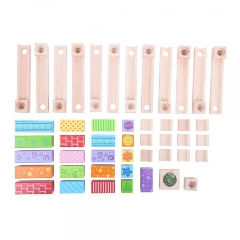 Drewniany kulodrom z klocków Marble Run - Bigjigs