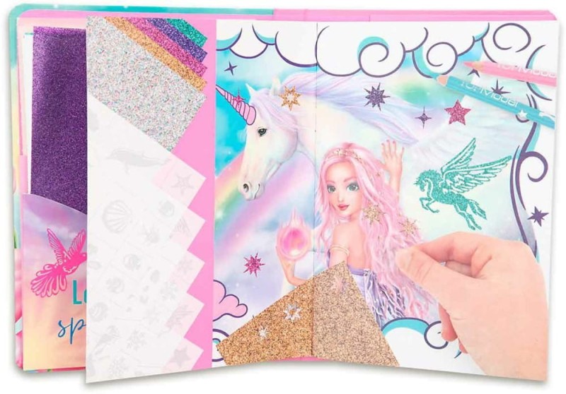 Kreatywny Album z Brokatowymi Naklejkami Glitter Fun - Fantasy Model
