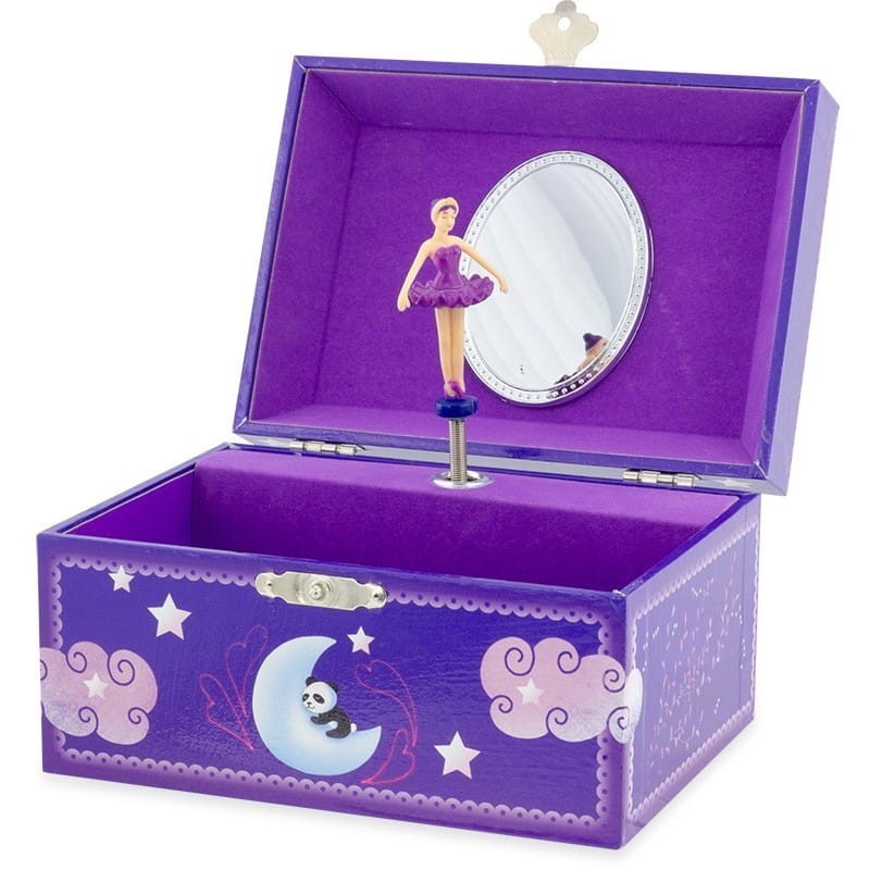 Fioletowa Szkatułka z Pozytywką Dziewczynka z Pandą - Ulysse