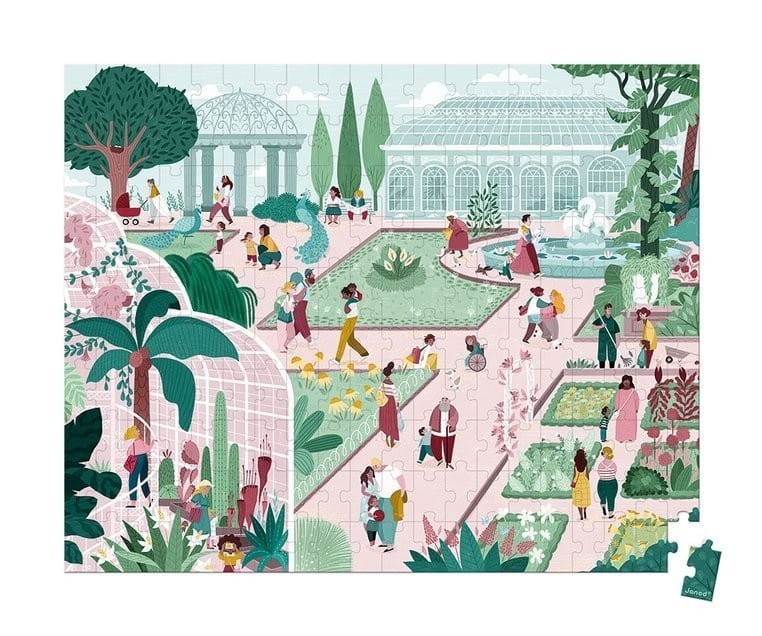 Puzzle w walizce Ogród Botaniczny 200 el. - Janod