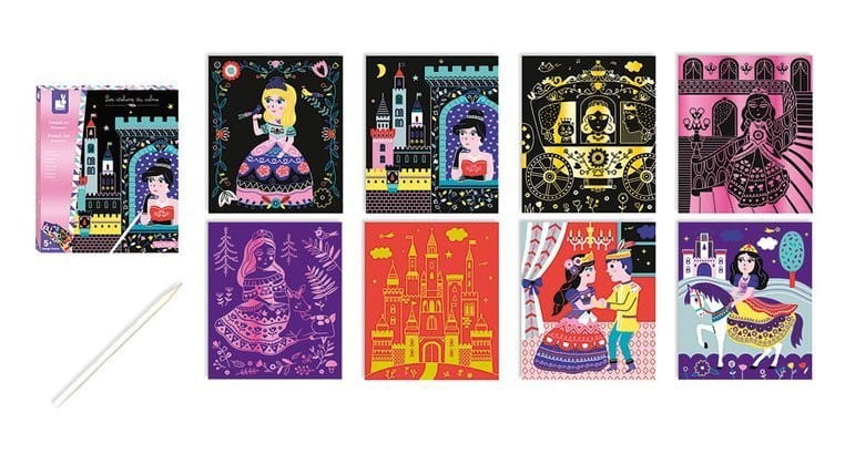 Zestaw kreatywny do zdrapywania Księżniczki 8 szt. - Janod