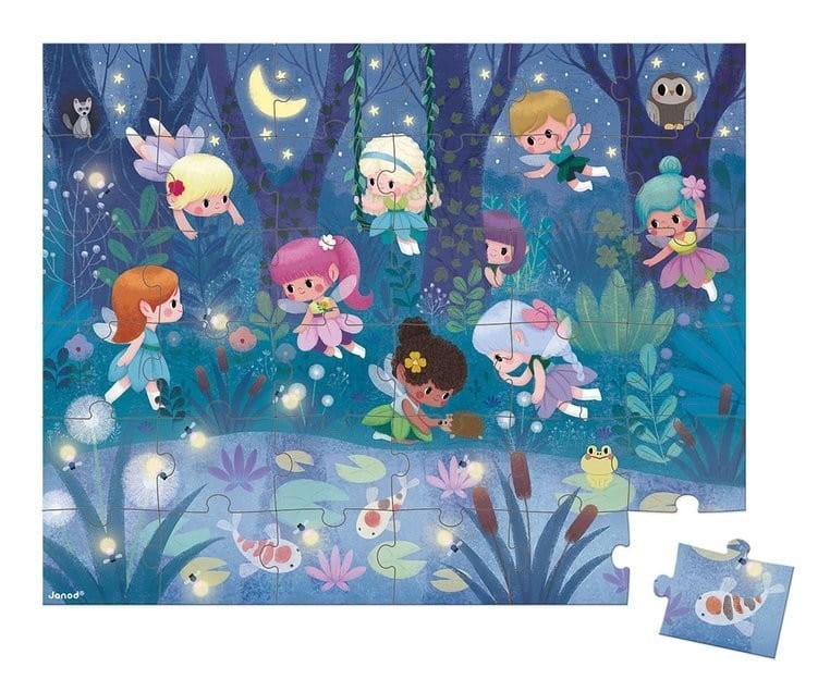 Puzzle w walizce Wróżki i Lilie wodne 36 el. - Janod