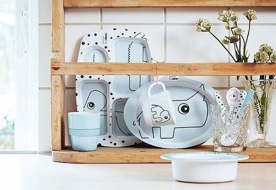 Talerz z 4 przegródkami Dots Niebieski- Done by Deer