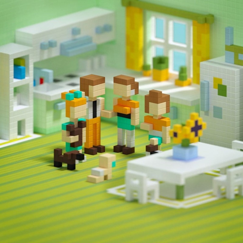 Klocki Magnetyczne Pikselowe 88 el. Happy Family - Pixio