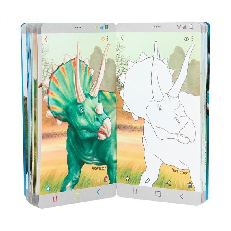 Kolorowanka Telefon Dinozaury niebieski - Dino World