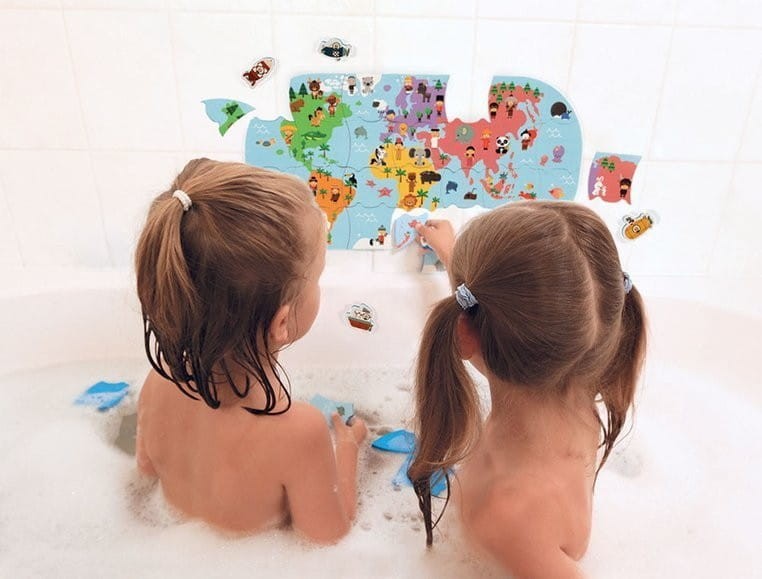 Naklejki z pianki do wanny Mapa Świata - Janod