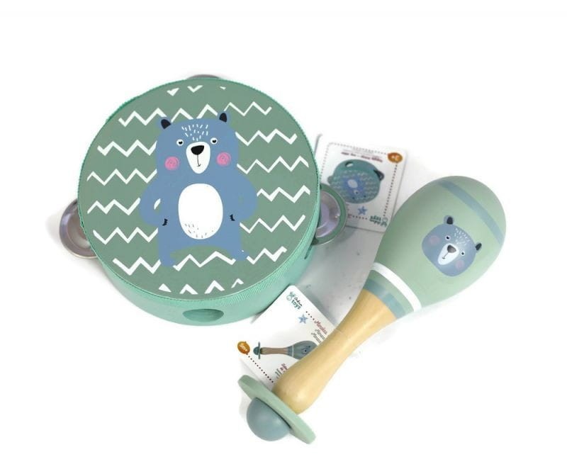 Marakas drewniany z Misiem - Adam Toys