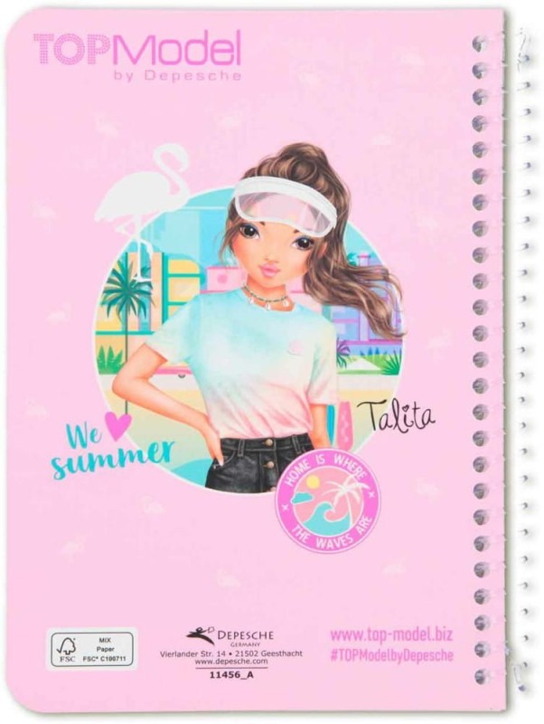 Notes Brokatowy z Naklejkami Szkicownik June & Malia - Top Model