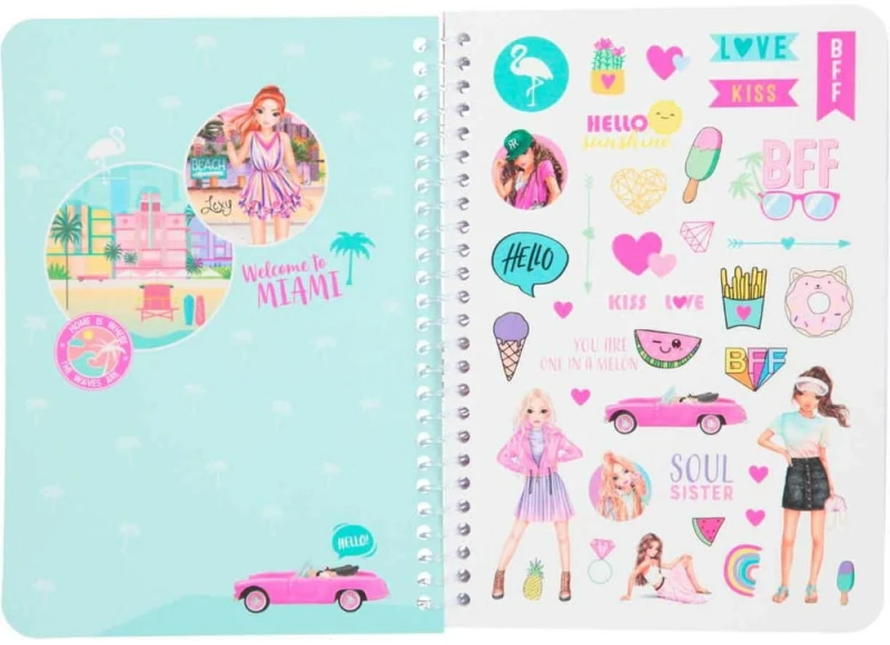 Notes Brokatowy z Naklejkami Szkicownik Fergie & Christy - Top Model