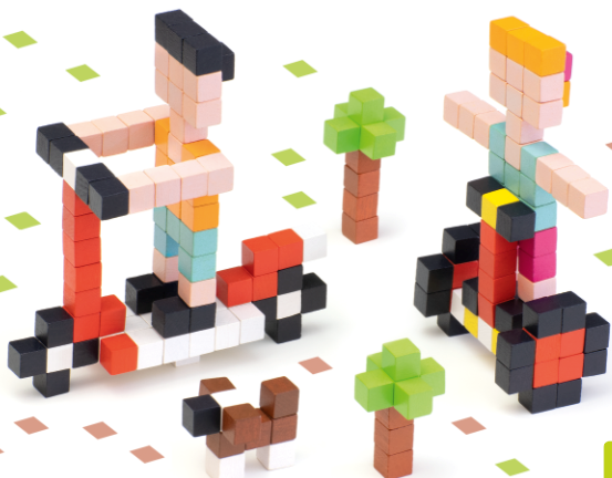 Drewniana układanka Pixele 3D Speedy wheels - Cubika