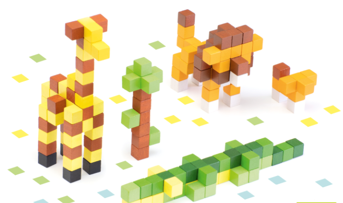 Drewniana układanka Pixele 3D Africa - Cubika
