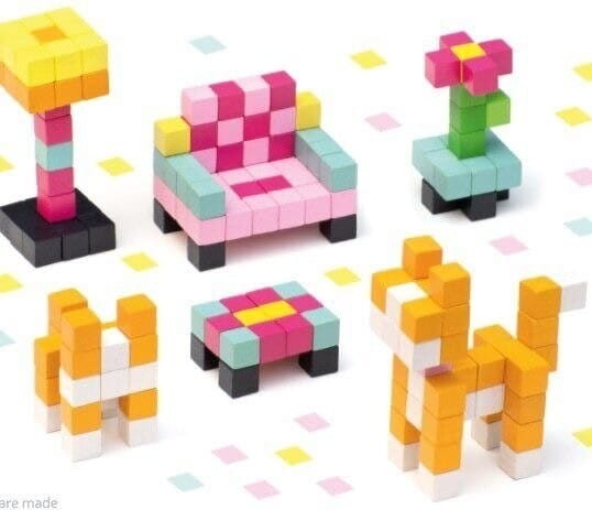 Drewniana układanka Pixele 3D Kitty - Cubika