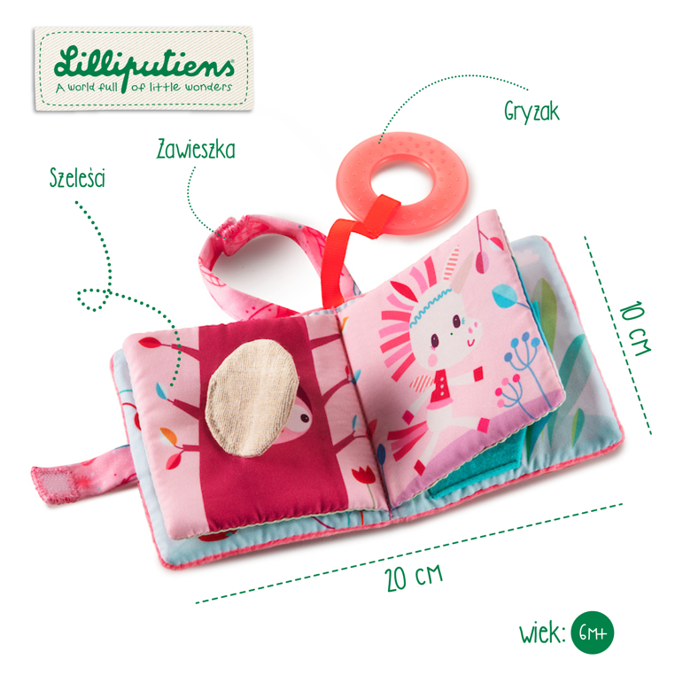 Miękka książeczka z gryzakiem Jednorożec Louise - Lilliputiens