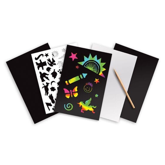 Tęczowe Wydrapywanki z Szablonami Scratch Art - Melissa & Doug