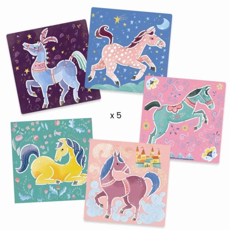 Szablony do odrysowywania Konie - Djeco