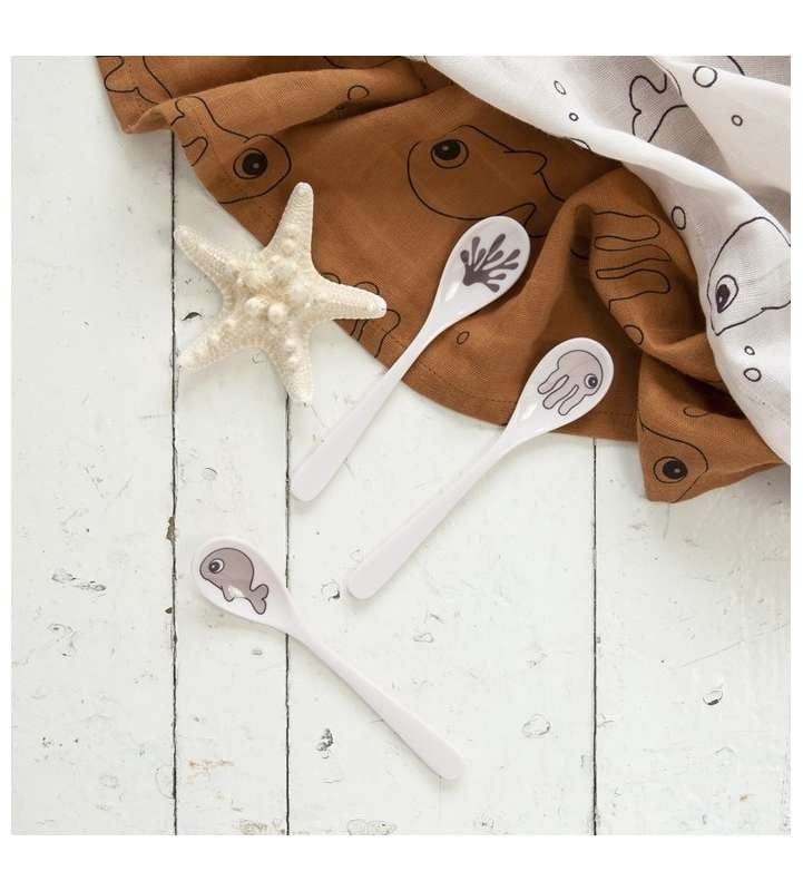 Komplet 3 Łyżeczki dla dzieci Sea Róż - Done by Deer