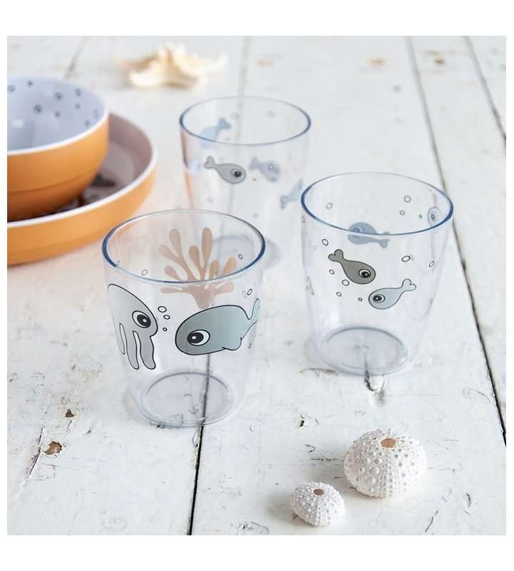 Zestaw 3 Kubeczki dla Dzieci Sea Friends Grey - Done by Deer