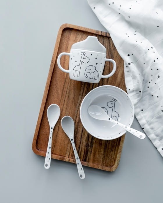 Komplet 3 Łyżeczki dla dzieci Dots Szare - Done by Deer