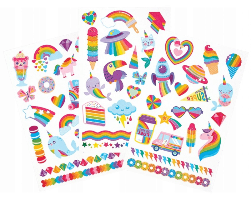 Zmywalne Tatuaże Dziecięce Tęczowe - Ooly