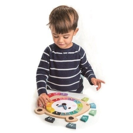 Kolorowy zegar Miś -Tender Leaf Toys