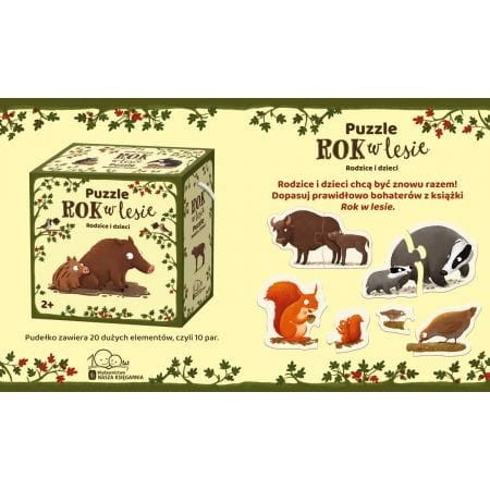 Puzzle Dwuelementowe Rok w lesie. Puzzle. Rodzice i dzieci