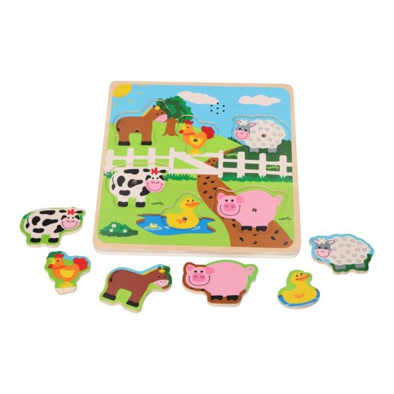 Układanka z Dźwiękami Zwierzęta Wiejskie - Lelin