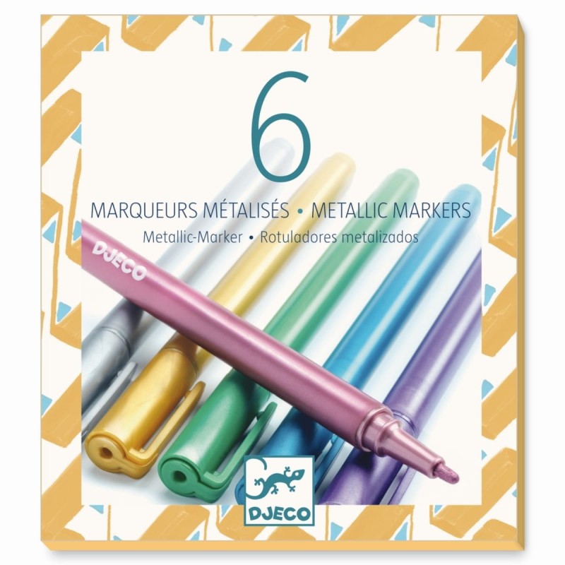 Metaliczne Pisaki Markery 6 szt. - Djeco