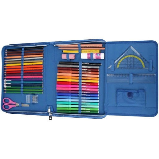 Duży Piórnik z Wyposażeniem Love Letters brokatowy - TopModel