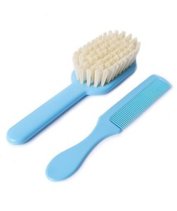 Szczotka i Grzebień Niemowlęcy Niebieski - Poupy