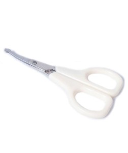 Nożyczki do Paznokci z Zaokrąglonymi Końcówkami Białe - Poupy