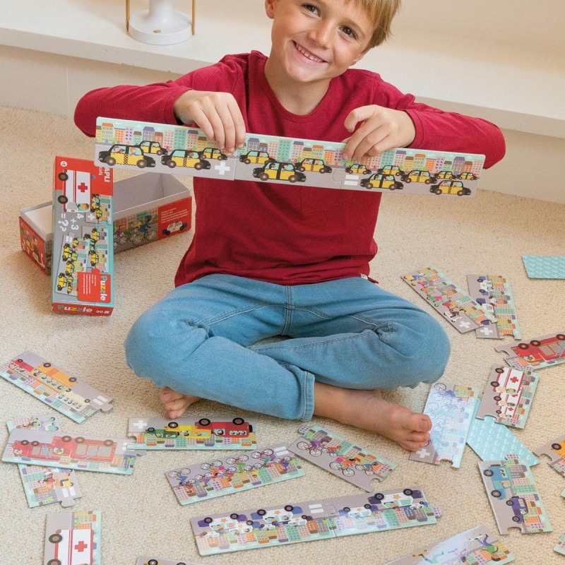 Puzzle do Nauki Liczenia Auta - Apli Kids