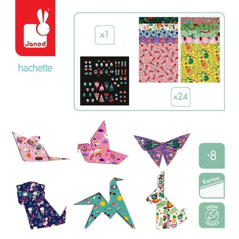 Origami z naklejkami Zwierzęta z Papieru - Janod