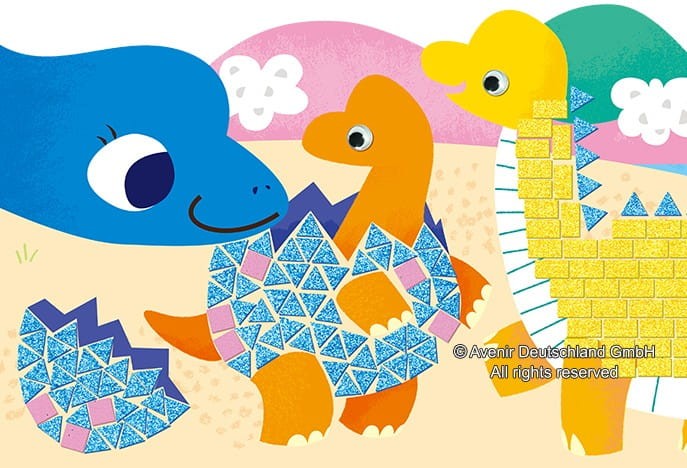 Mozaiki z Naklejkami Dinozaury Story Book - Avenir