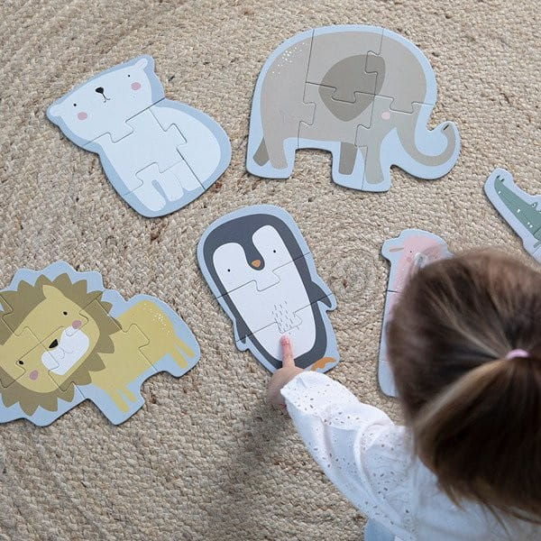 Puzzle progresywne 3,4,5 elementy Zwierzęta Zoo - Little Dutch