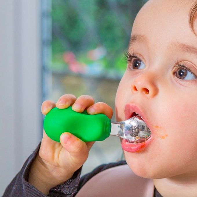 Sztućce Nana's Manners ETAP 2 Widelec i łyżka Zielony 1-3 lata