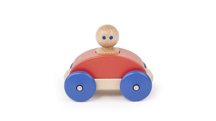 Drewniane klocki magnetyczne BABY & TODDLER Czerwone Auto - TEGU