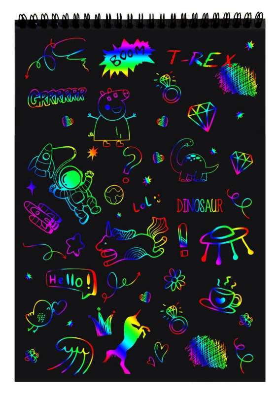 Tęczowe Wydrapywanki na Kołowrotku Notes - Incood