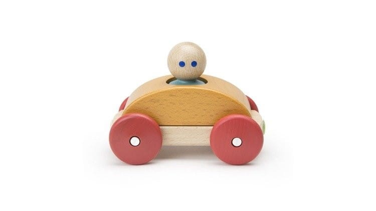Drewniane klocki magnetyczne BABY & TODDLER Pomarańczowe Auto - TEGU
