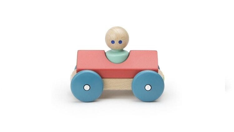 Drewniane klocki magnetyczne BABY & TODDLER Czerwona Wyścigówka - TEGU