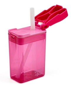 Bidon ze Słomką Różowy 235 ml - Drink in the Box