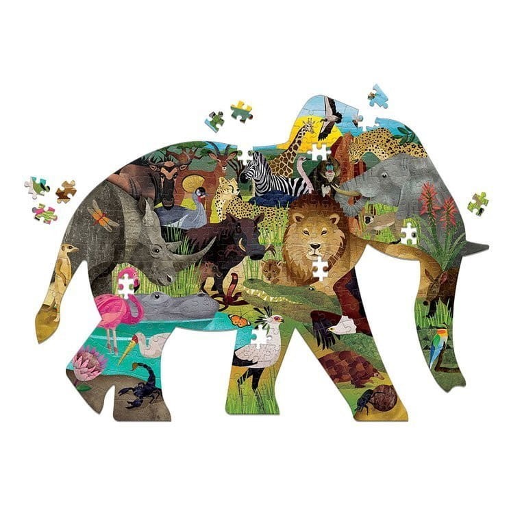 Puzzle kształty Słoń Safari 300el. - Mudpuppy