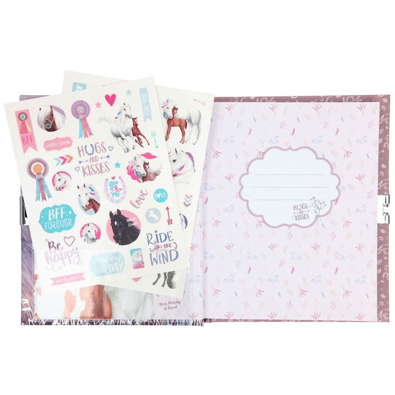 Pamiętnik na Kłódkę z Naklejkami Konie - Miss Melody