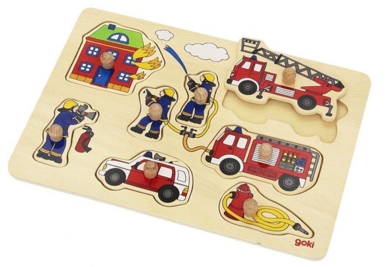 Puzzle z uchwytami Strażacy układanka - Goki