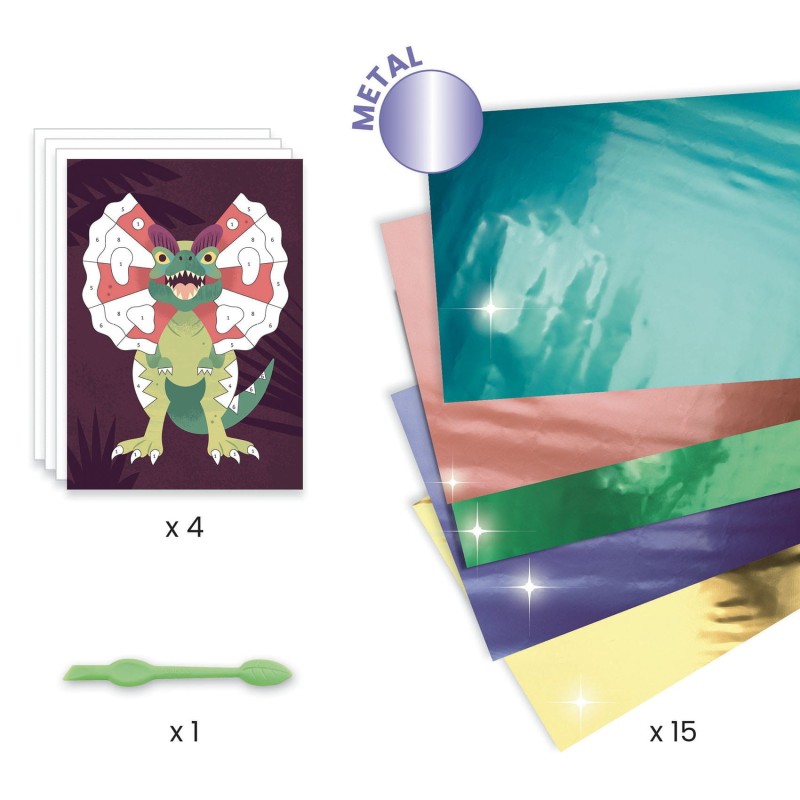 Kreatywny Zestaw z Folią Transferową Dinozaury - Djeco